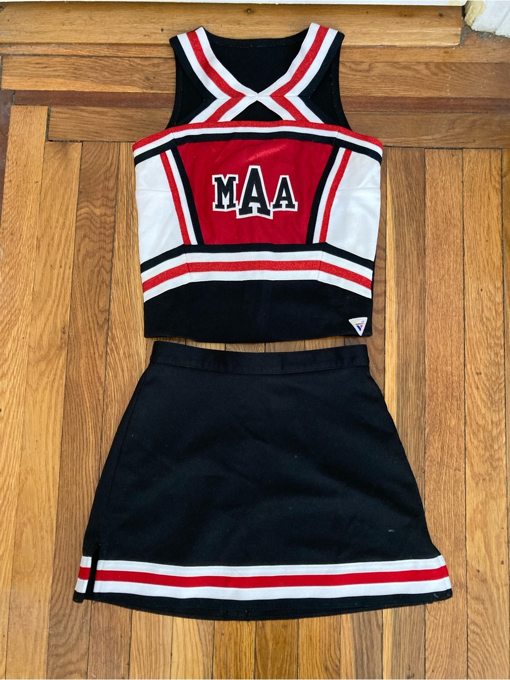 VARSITY SPIRIT Fashions Red & Black Cheer Uniform Set Cheerleader Costume